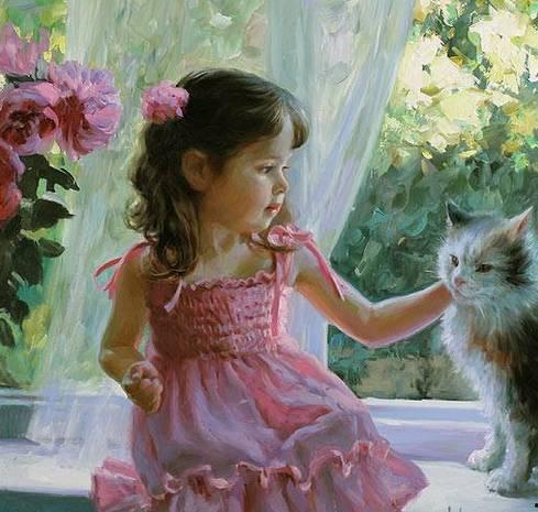 吃瓜女孩画油画